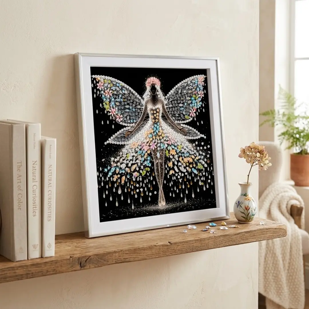 NUVEX Ballerina Vlinder Diamond Painting 20x20cm - Zwart