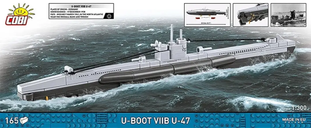 Cobi U-boot VIIB U-47 - 165 Stukken - Grijs/Zwart