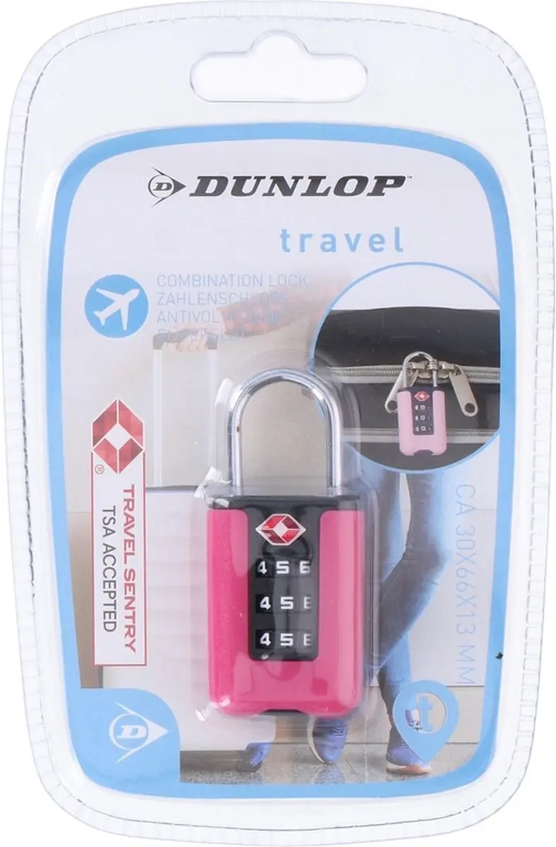Dunlop TSA Slotje - Roze - Kunststof/Metaal