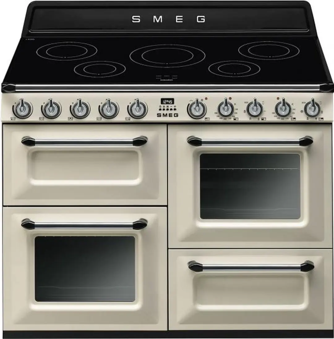 Smeg TR4110IP2 Inductiefornuis 110cm - 3 Ovens - 5 Kookzones - Crème