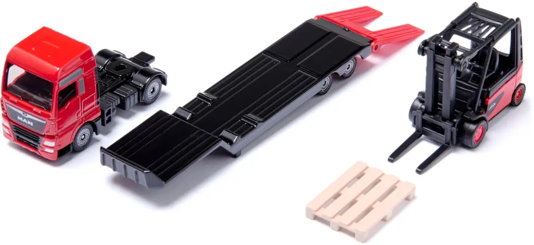 SIKU 1763 MAN Vrachtwagen met Linde Vorkheftruck 1:87 - Rood - afbeelding 6 van 6
