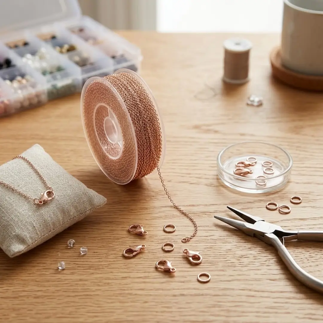 NUVEX Roségoud Ketting 3x2mm - 3m - Armband/DIY Set