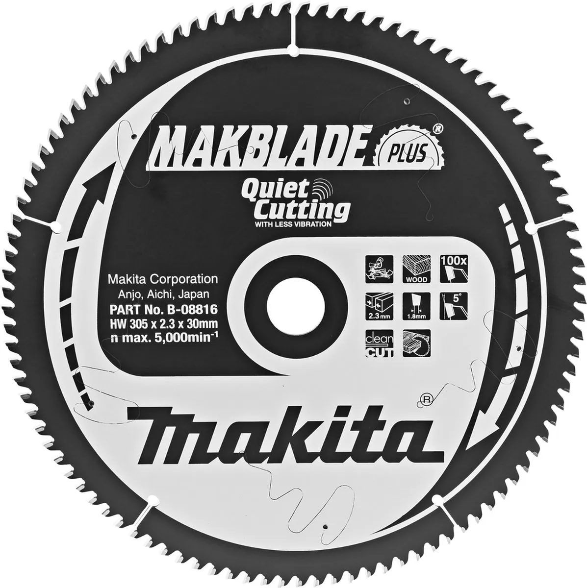 Makita Makblade-Plus Cirkelzaagblad Hout Ø305mm 100T - B-08816 - afbeelding 3 van 3