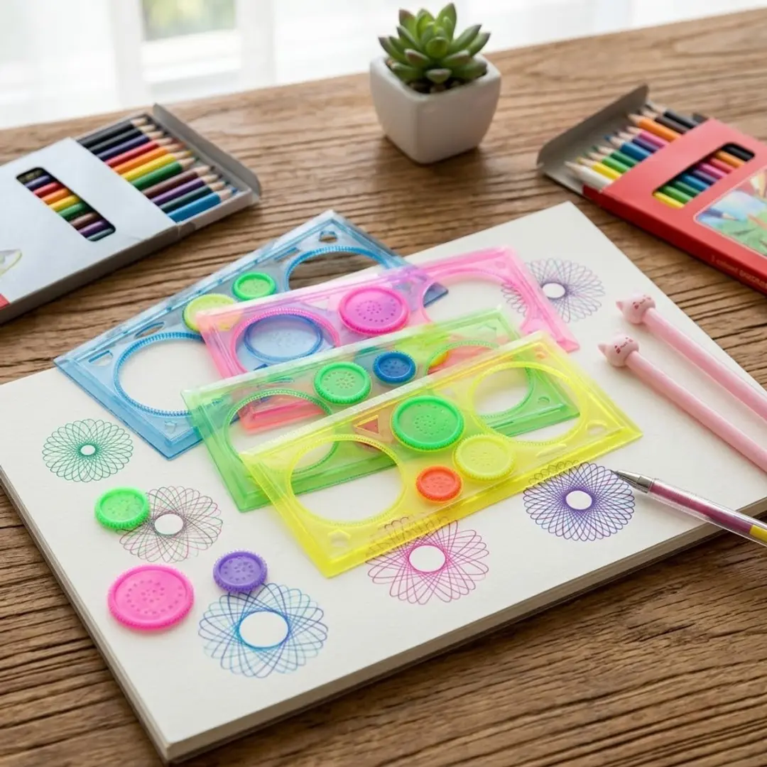 NuveX Multicolor Teken Sjablonen Set - Geometrische Vormen & Spirograaf