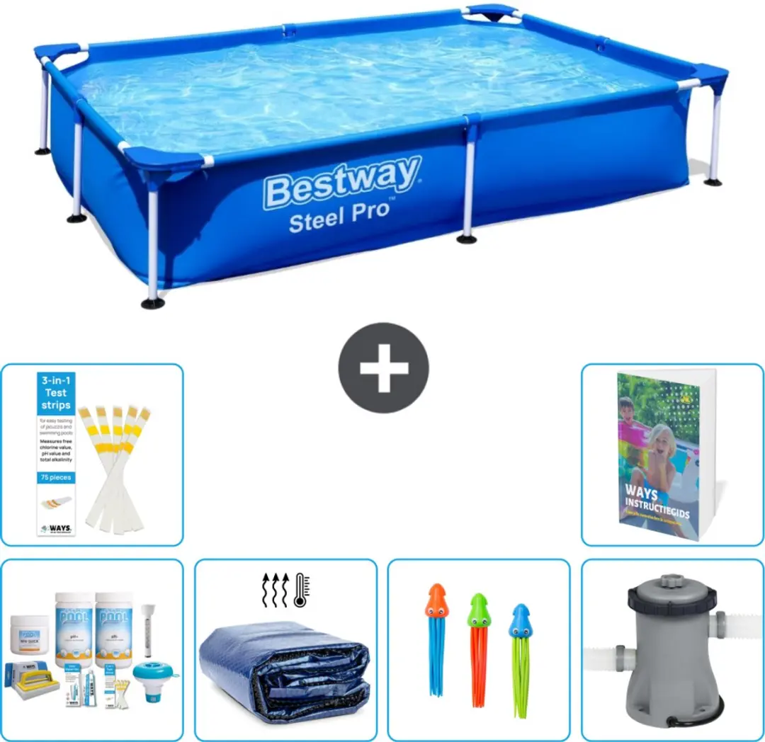 Bestway Steel Pro Zwembad 221x150cm Blauw