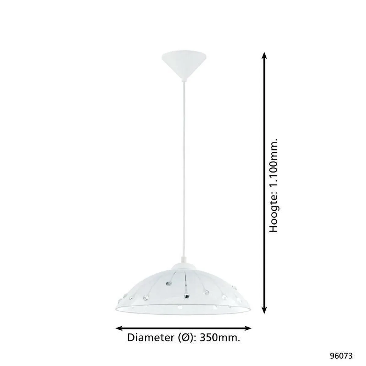 Eglo Vetro Hanglamp 1 Licht Ø350mm - Wit - afbeelding 6 van 6