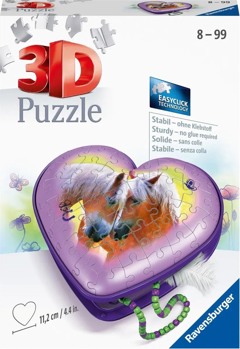 Ravensburger Heart Box Horses 3D Puzzle 54 Stuks