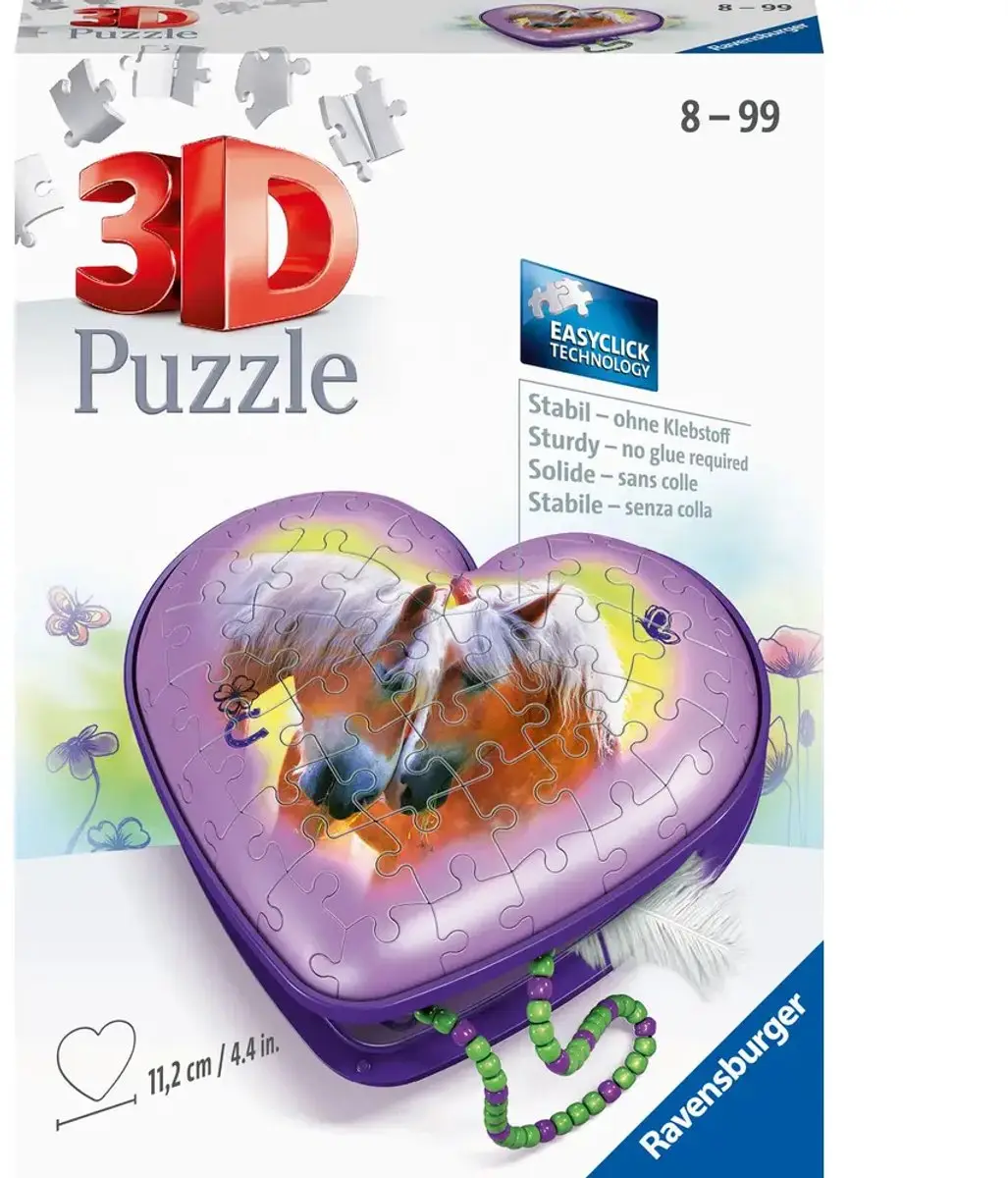 Ravensburger Heart Box Horses 3D Puzzle 54 Stuks - afbeelding 6 van 6