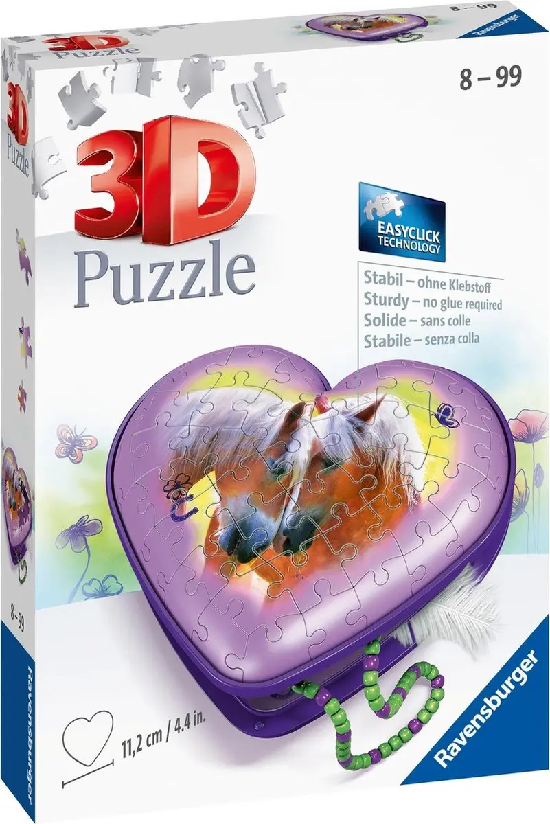 Ravensburger Heart Box Horses 3D Puzzle 54 Stuks