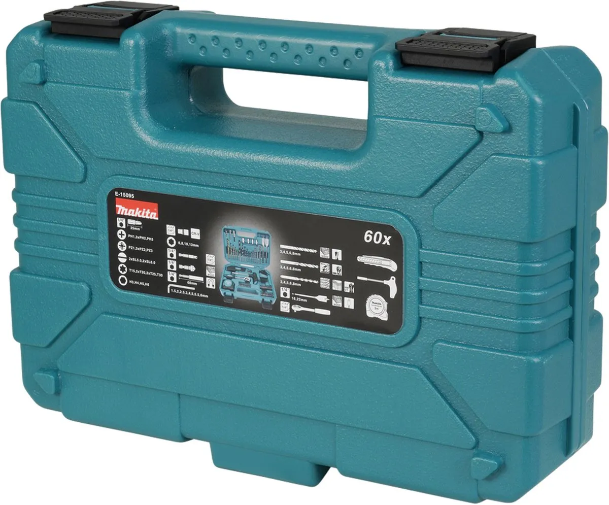 Makita E-15095 Boor- en bitassortiment 60-delig - Metaal/Hout/Beton