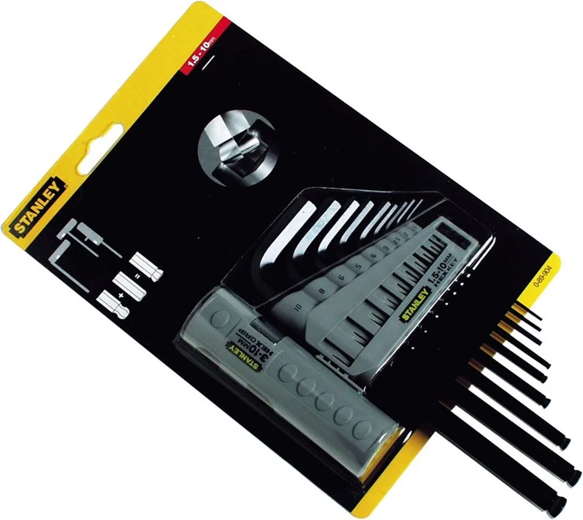 Stanley Stiftsleutelset 9-delig Hex Grip - Grijs/Zwart