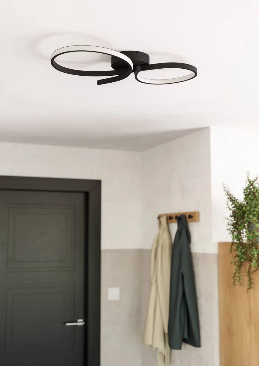 Eglo Serpins Plafondlamp 60cm - Zwart/Wit - afbeelding 6 van 6