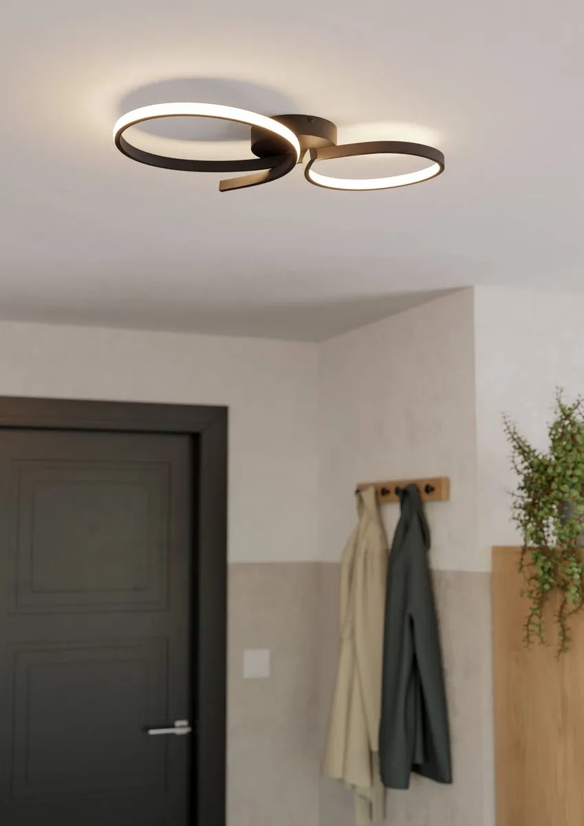 Eglo Serpins Plafondlamp 60cm - Zwart/Wit