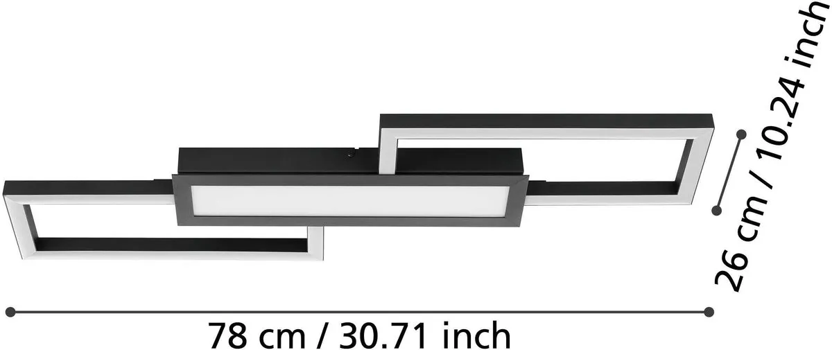 Eglo Monirote Plafondlamp LED 78cm - Zwart - afbeelding 6 van 6