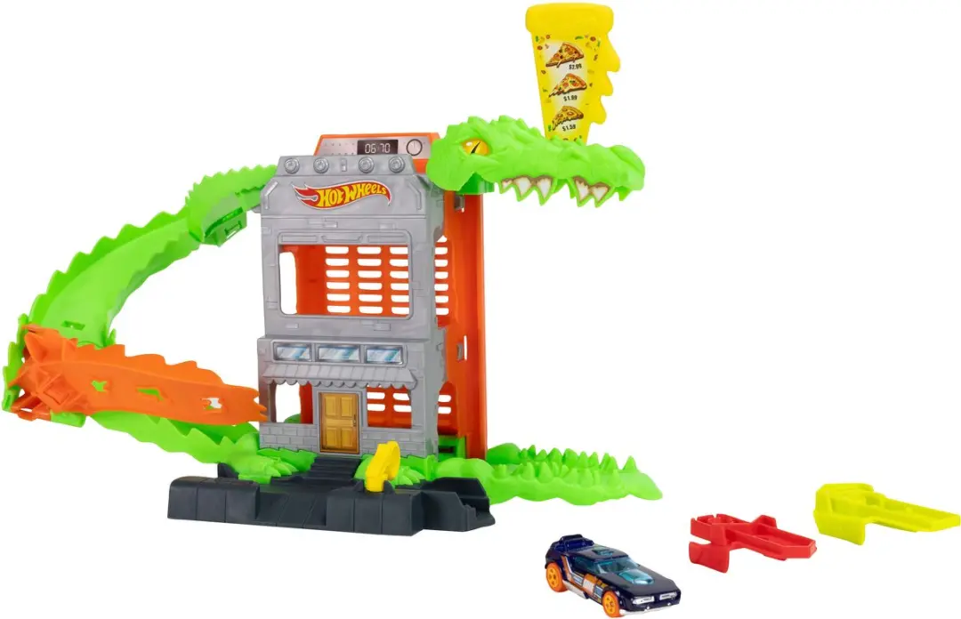 Hot Wheels City Krokodillenpizza Aanval JHL93 Speelset - Meerkleurig
