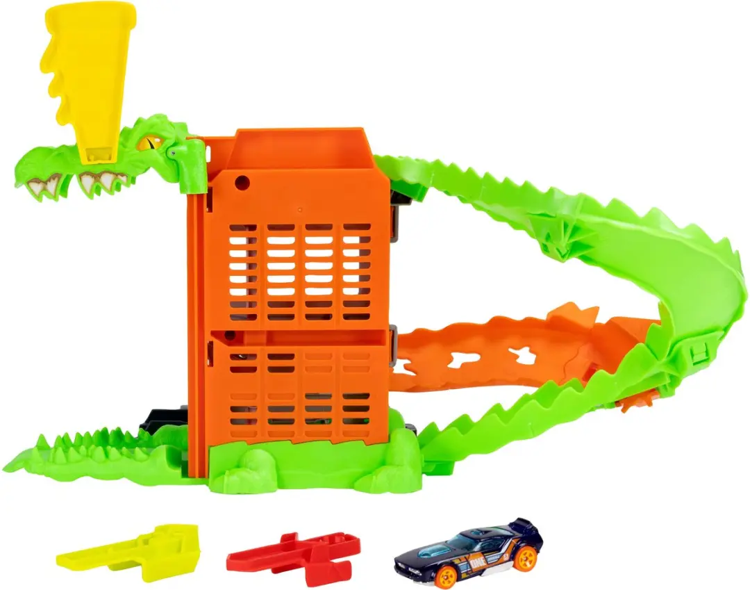 Hot Wheels City Krokodillenpizza Aanval JHL93 Speelset - Meerkleurig
