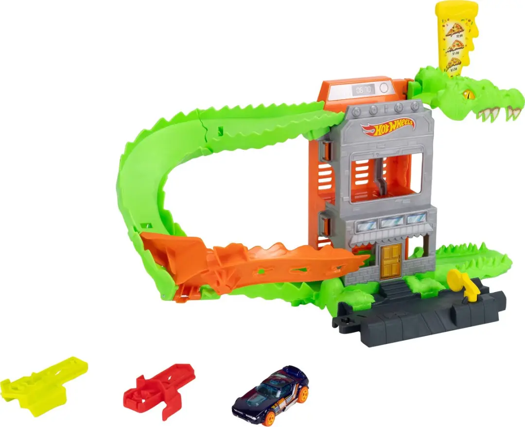 Hot Wheels City Krokodillenpizza Aanval JHL93 Speelset - Meerkleurig