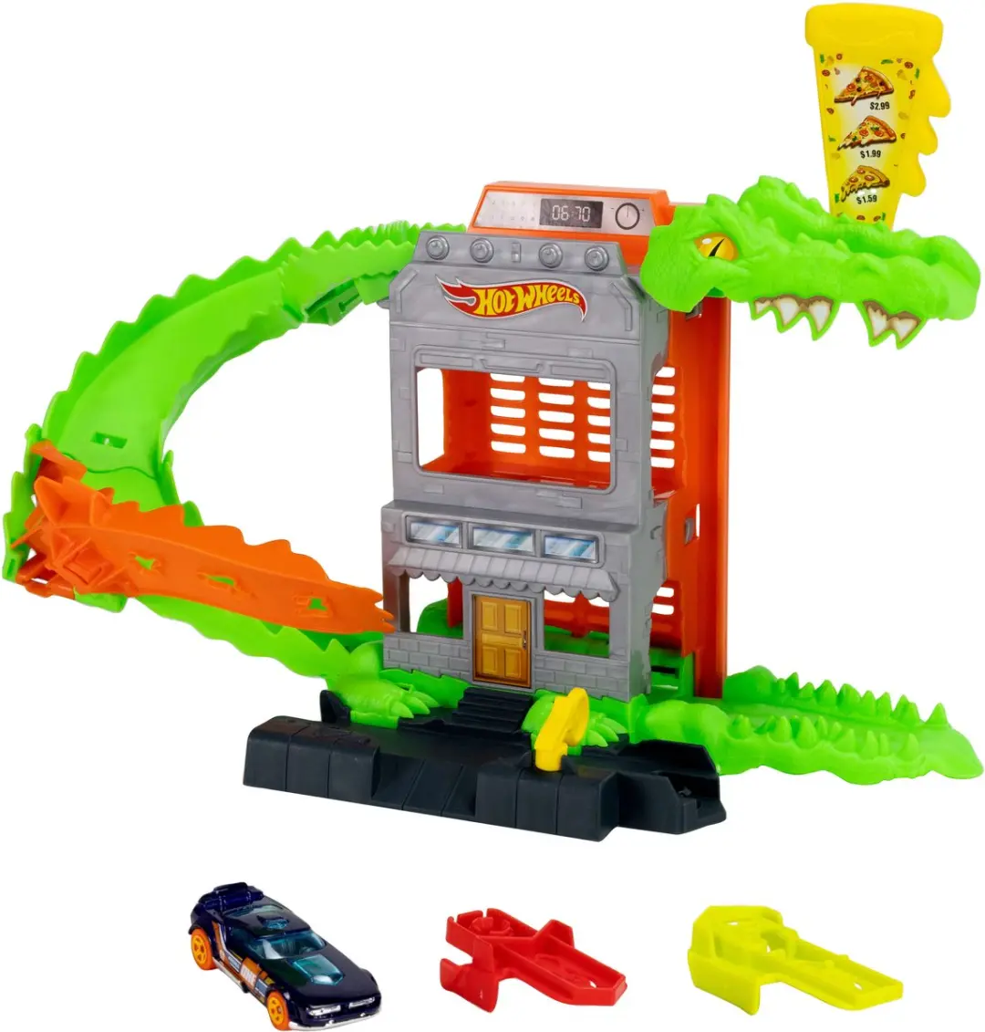 Hot Wheels City Krokodillenpizza Aanval JHL93 Speelset - Meerkleurig