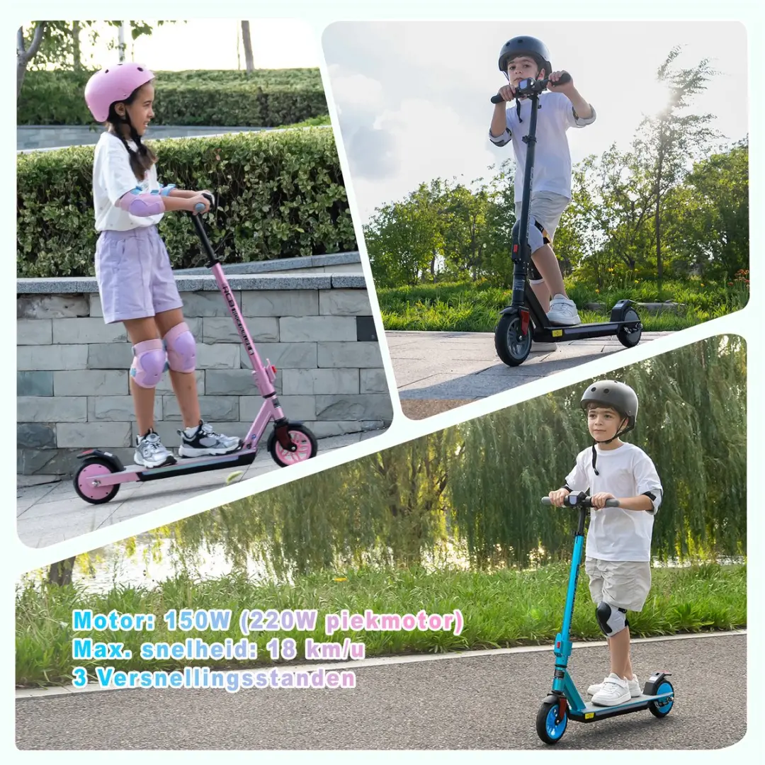 RCB R12Pro Elektrische Kinderstep - 220W - 18 km/u - Zwart
