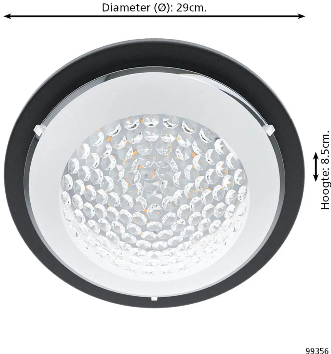 Eglo Acolla 1 Plafondlamp LED 29cm - Zwart