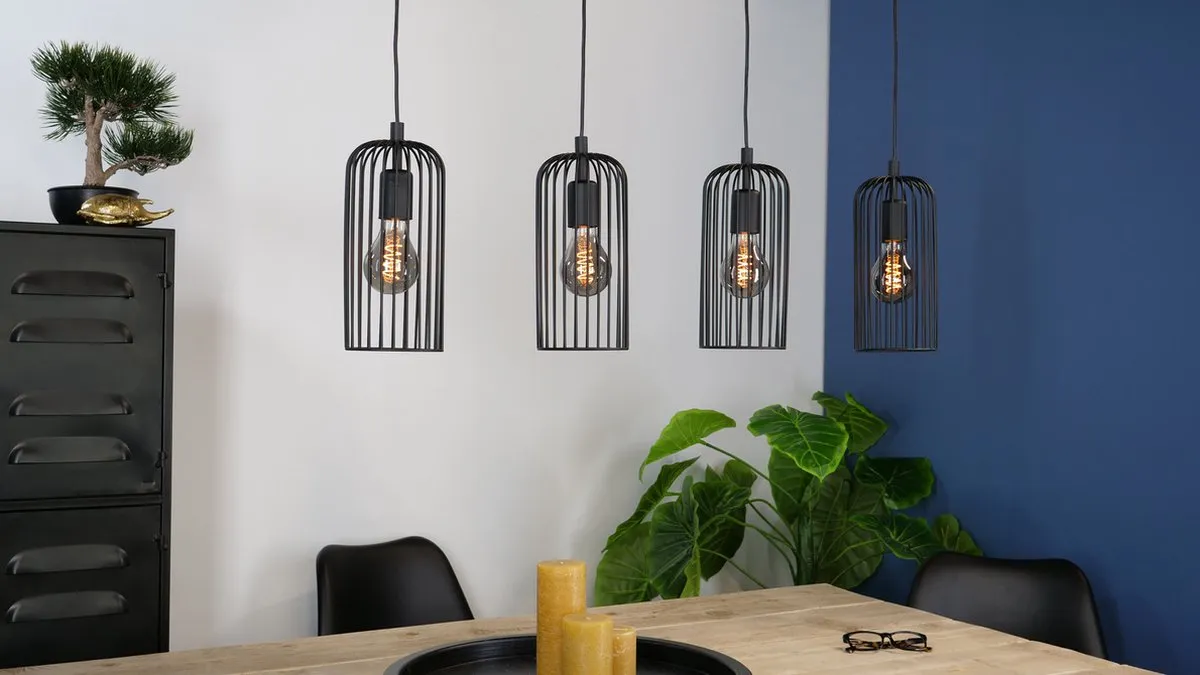 Eglo Roccamena Hanglamp E27 - 97,5 cm - Zwart