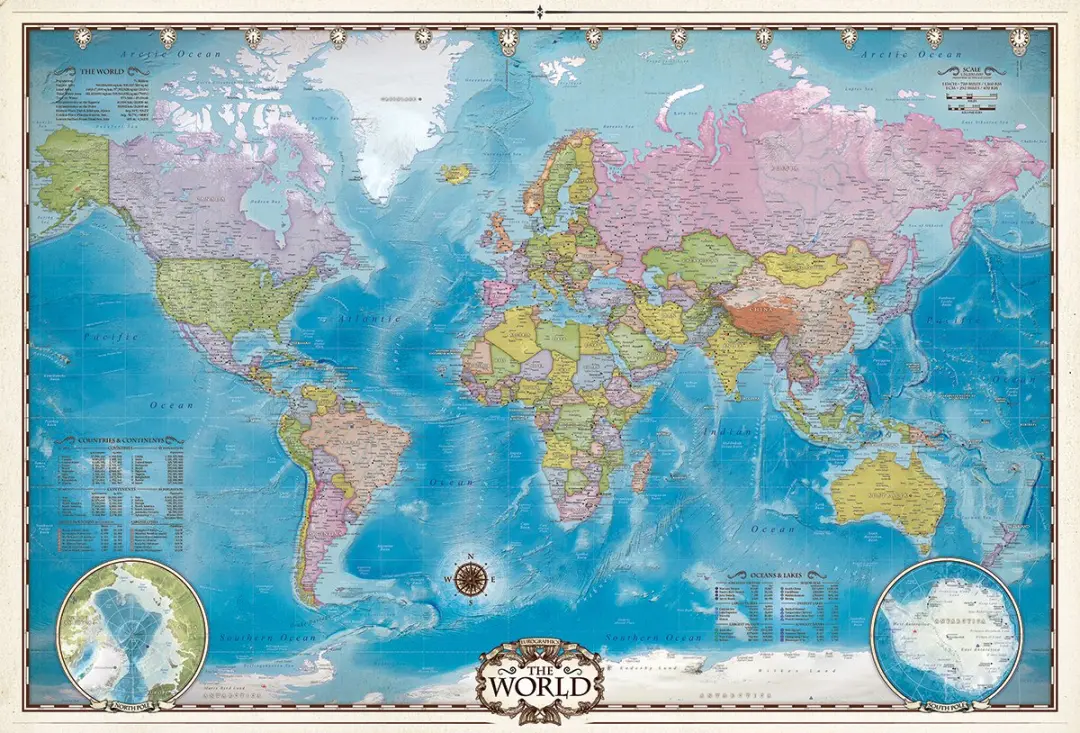 Eurographics Wereldkaart Legpuzzel 2000 Stuks - 97x68cm - Meerkleurig