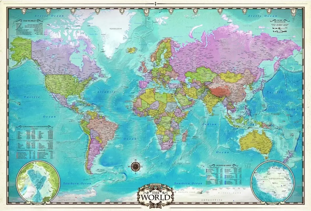 Eurographics Wereldkaart Legpuzzel 2000 Stuks - 97x68cm - Meerkleurig