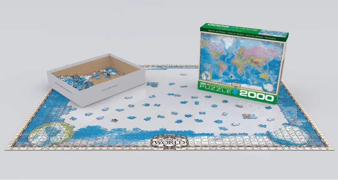 Eurographics Wereldkaart Legpuzzel 2000 Stuks - 97x68cm - Meerkleurig