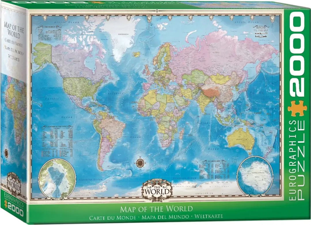 Eurographics Wereldkaart Legpuzzel 2000 Stuks