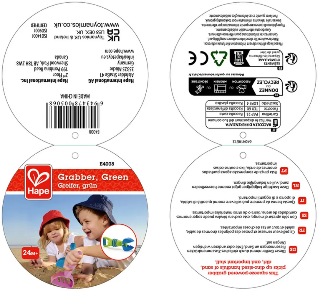 Hape Zandgraver E4008 - Multikleur