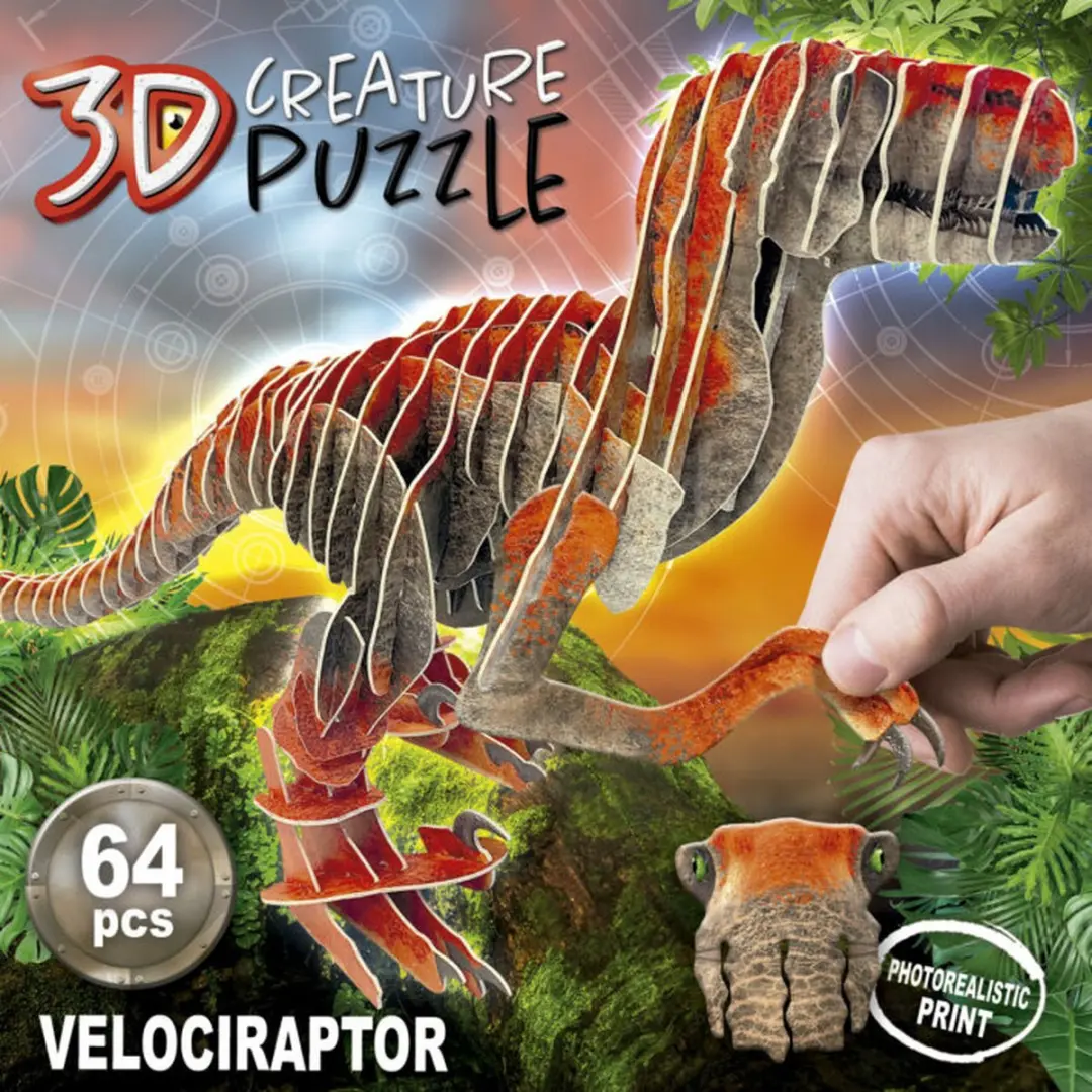 Educa Velociraptor 3D Puzzel 64 Stuks - Meerkleurig