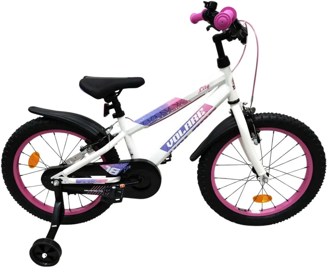 Volare Lily Kinderfiets 18 inch - Meisjes - 1 Versnelling - Wit/Rood/Paars