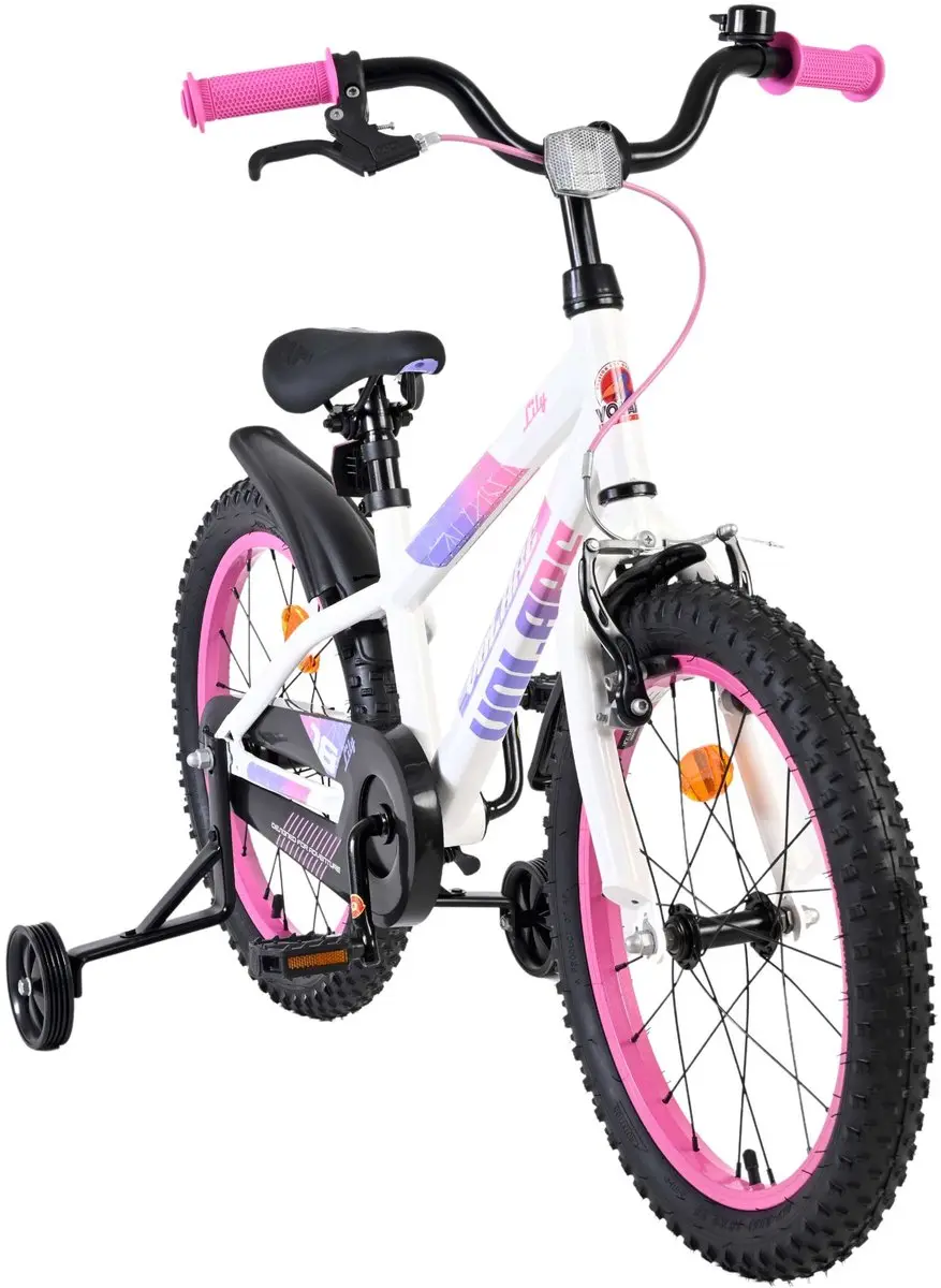 Volare Lily Kinderfiets 18 inch - Meisjes - 1 Versnelling - Wit/Rood/Paars