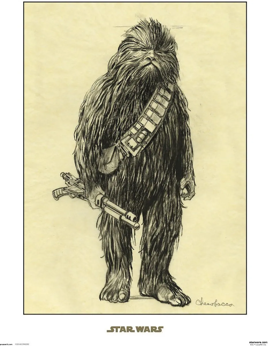 Star Wars Chewbacca Concept Art Print