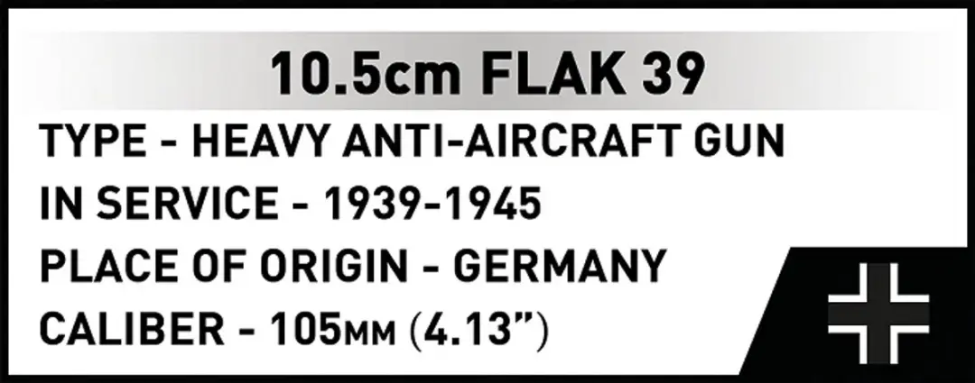 Cobi 3142 Flak 39 - 339 Stukken - 2 Minifiguren - Zwart