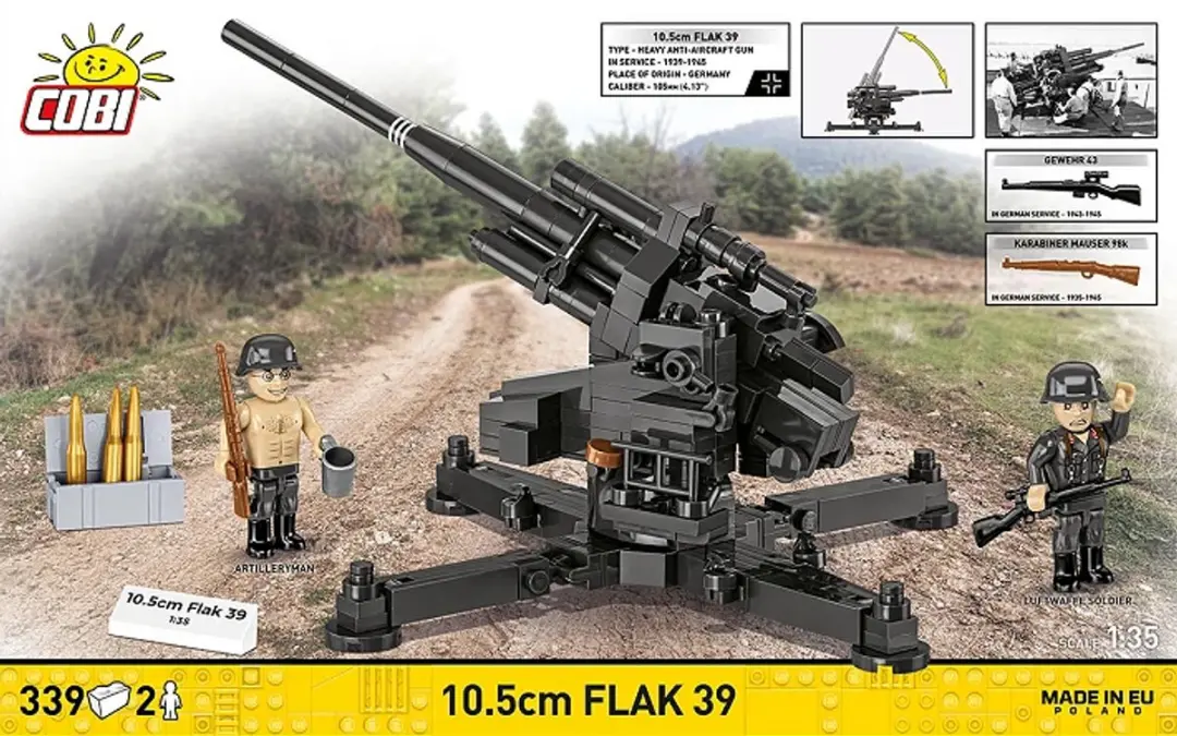 Cobi 3142 Flak 39 - 339 Stukken - 2 Minifiguren - Zwart