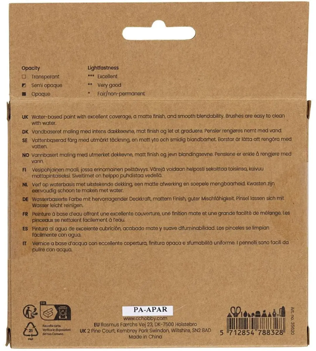 Creativ Company Gouacheverf Natuurlijke Kleuren - 6x20ml