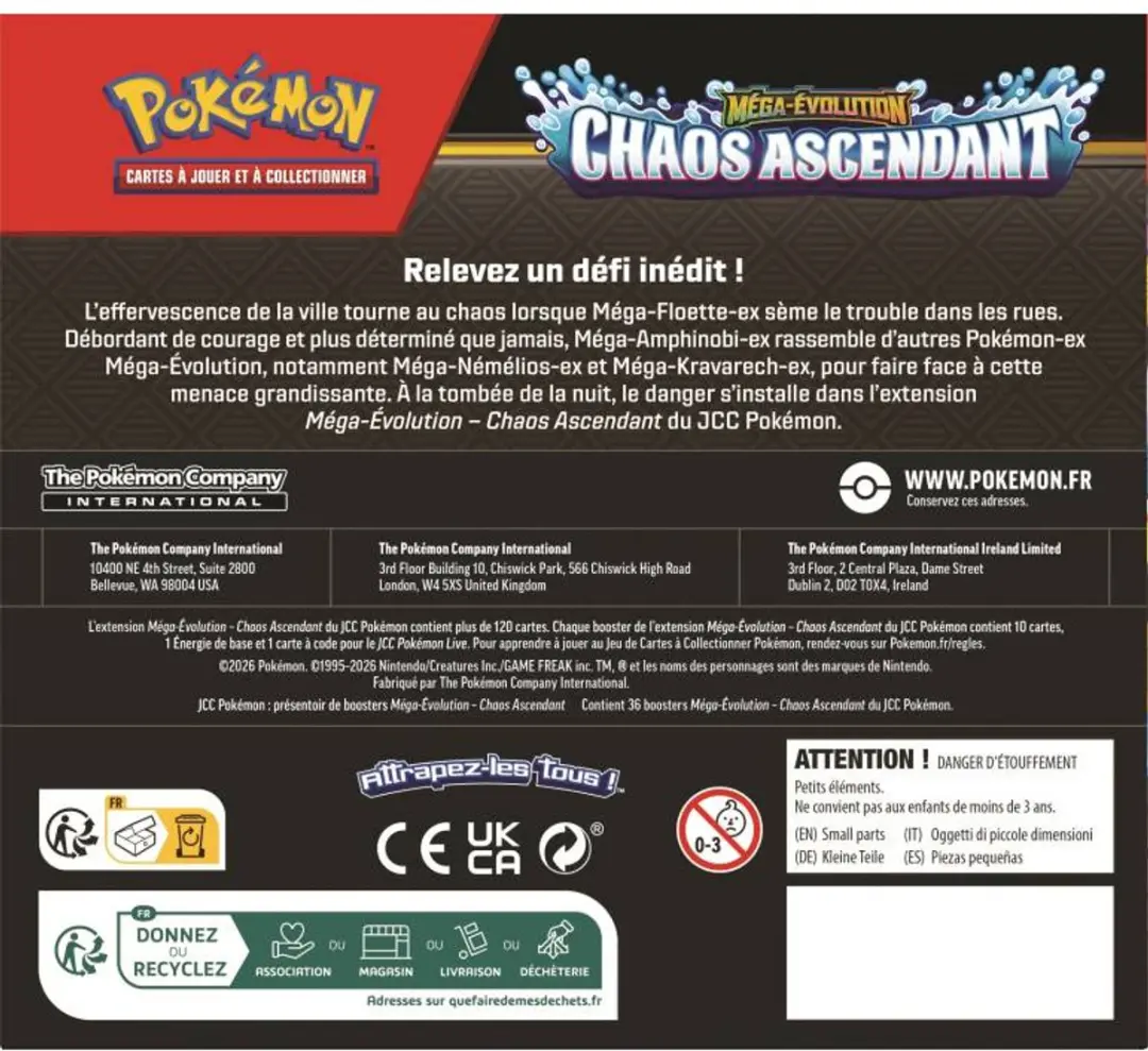 Pokémon Chaos Ascendant Display Box - 36 Boosters