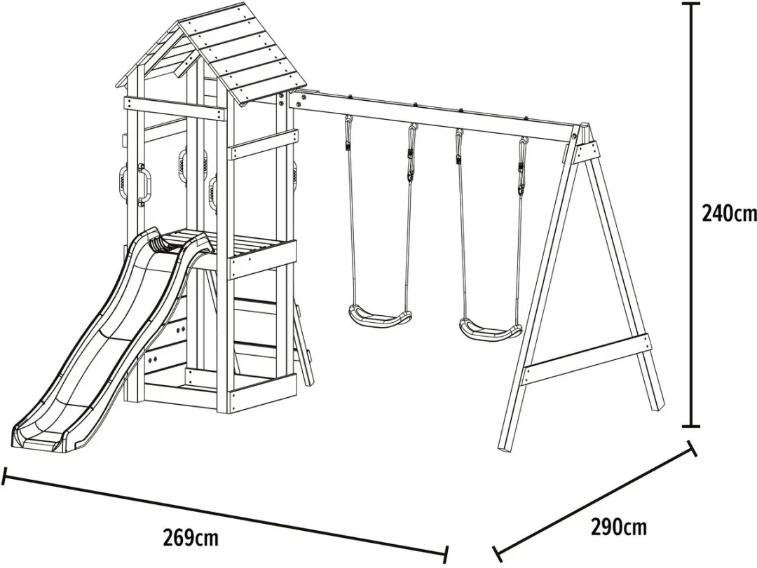 TP Toys Plaqueminier Speeltuin - Kakigroen/Bruin - H240cm