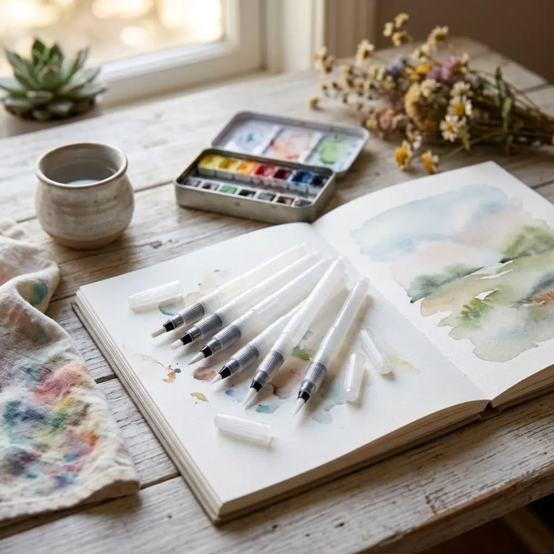 NUVEX Transparante Water Brush Pens Set 6 Stuks