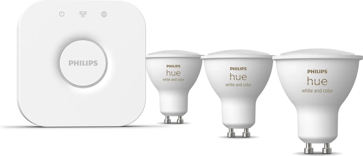 Philips Hue Starterkit GU10 - 3 Lampen met Bridge