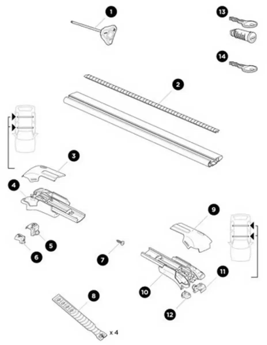 Thule Windbar Edge 9585 Reserveonderdeel - Zwart - afbeelding 2 van 2