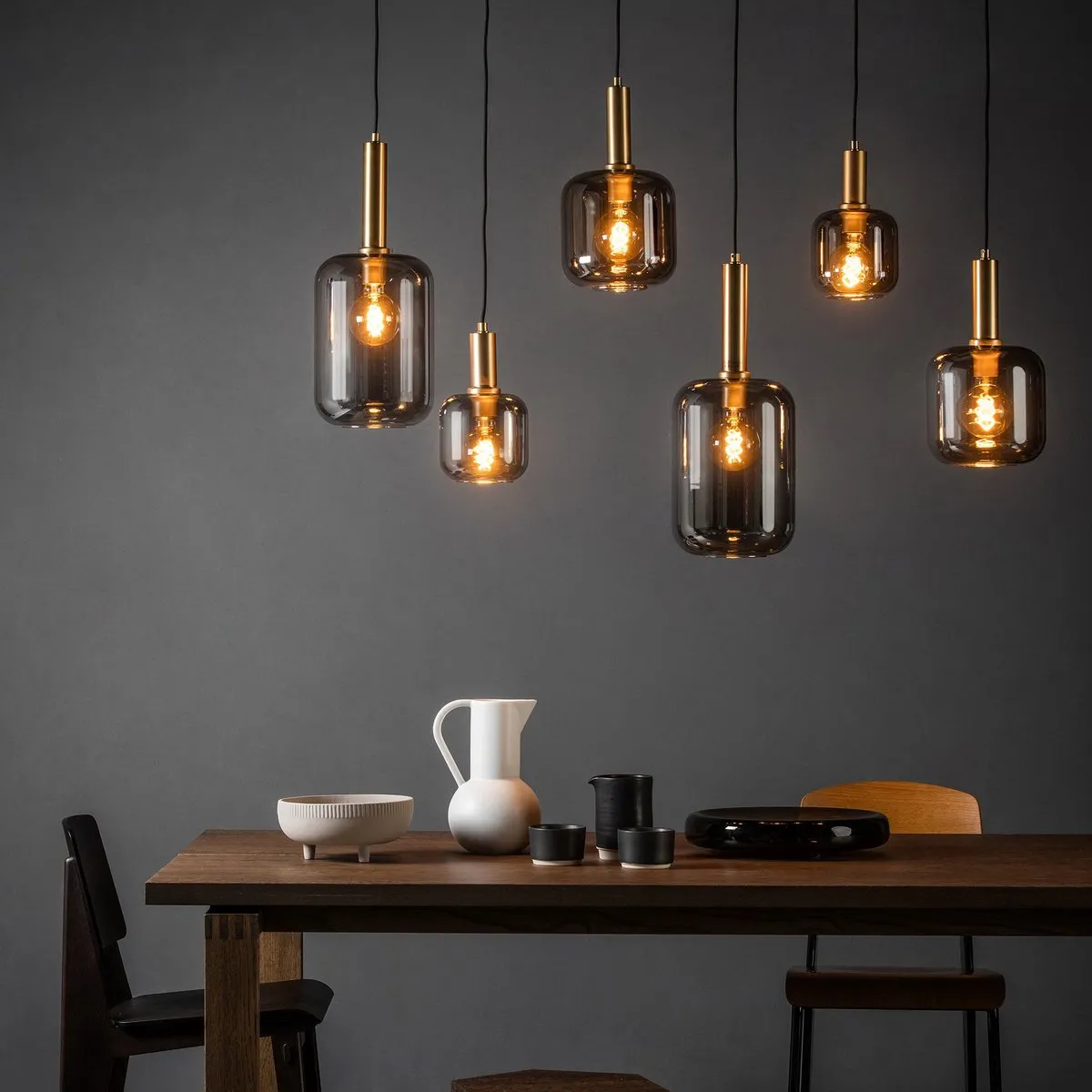 Lucide Joanet Hanglamp 6xE27 - Fumé