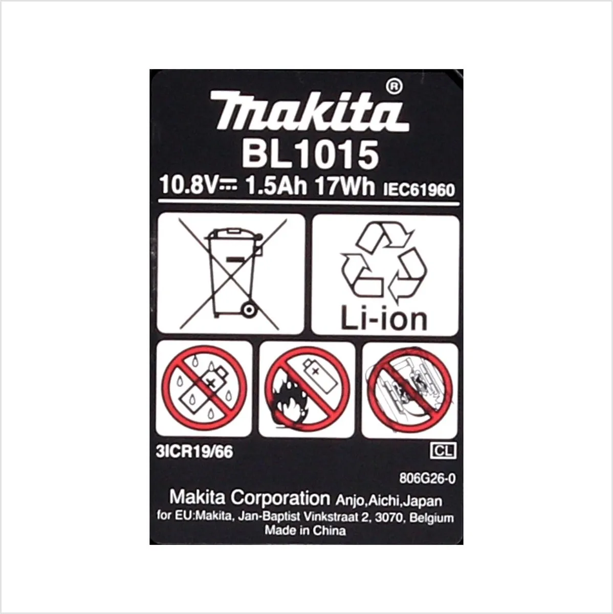 Makita BL1015 10.8V Li-ion Accu 1500mAh - afbeelding 6 van 6