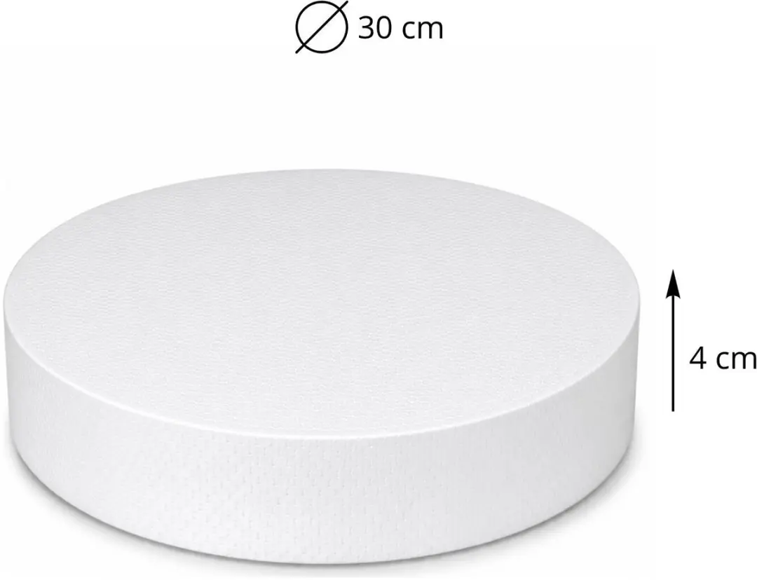 Bellatio Design Piepschuim Cirkel D30cm - 4 Stuks Wit