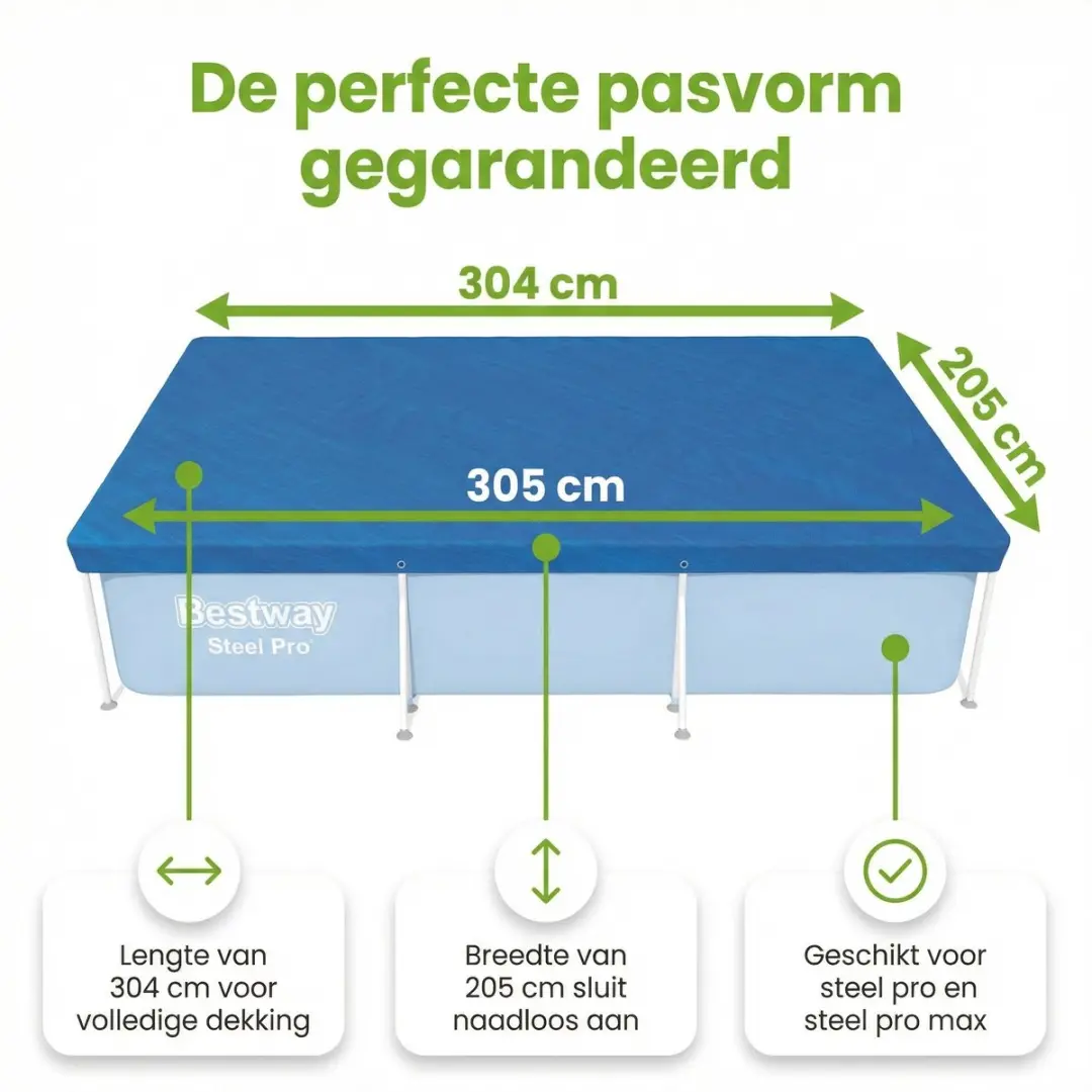 Bestway Steel Pro Zwembad 300x201x66cm - Blauw - 3300L - 7-delig