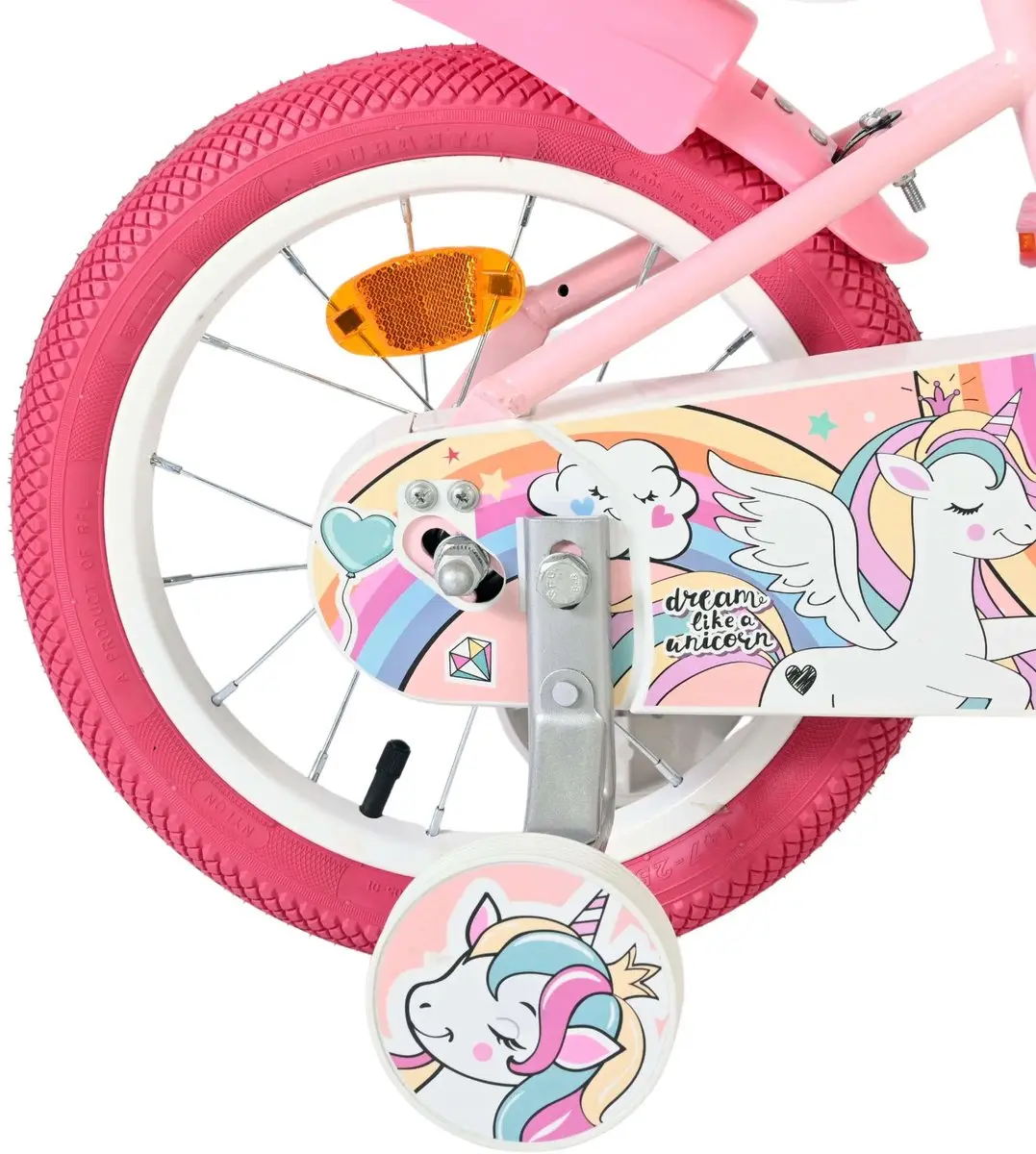 Volare Unicorn Kinderfiets 14" - Roze