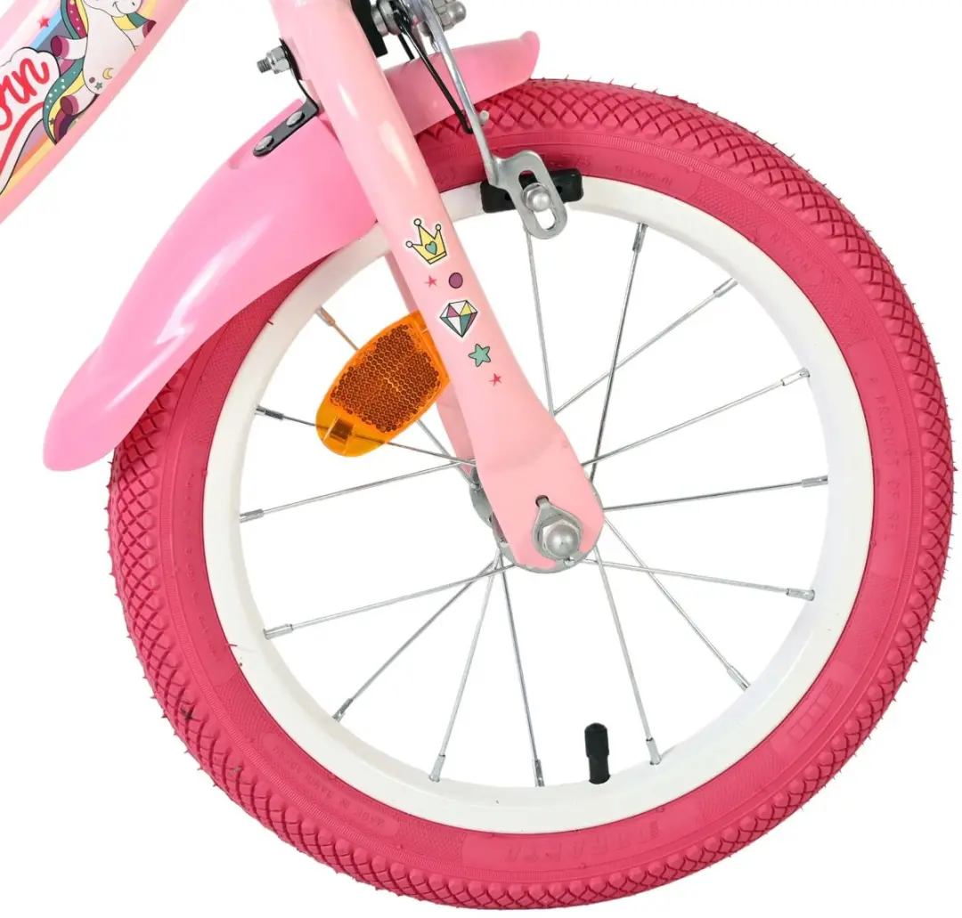 Volare Unicorn Kinderfiets 14" - Roze - afbeelding 6 van 6