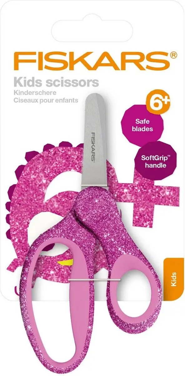 Fiskars Glitter Kids Schaar 13cm - Roze