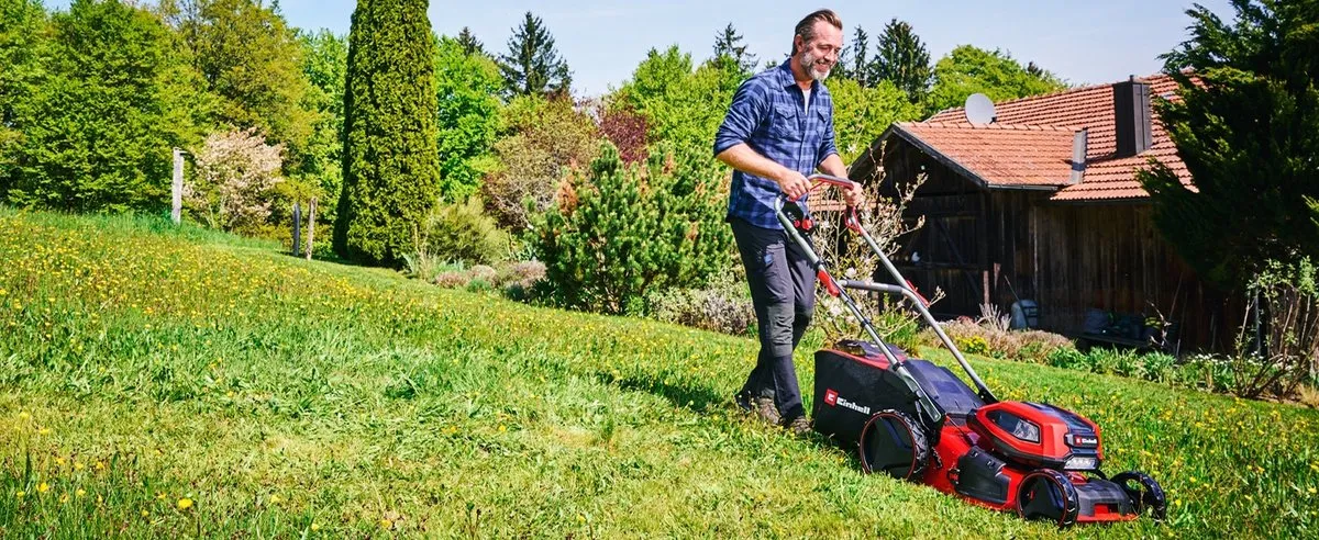 Einhell Accu Grasmaaier GP-CM 36/47 S Li BL Kit - 36V - 47cm - 4x Accu 4.0Ah - afbeelding 6 van 6